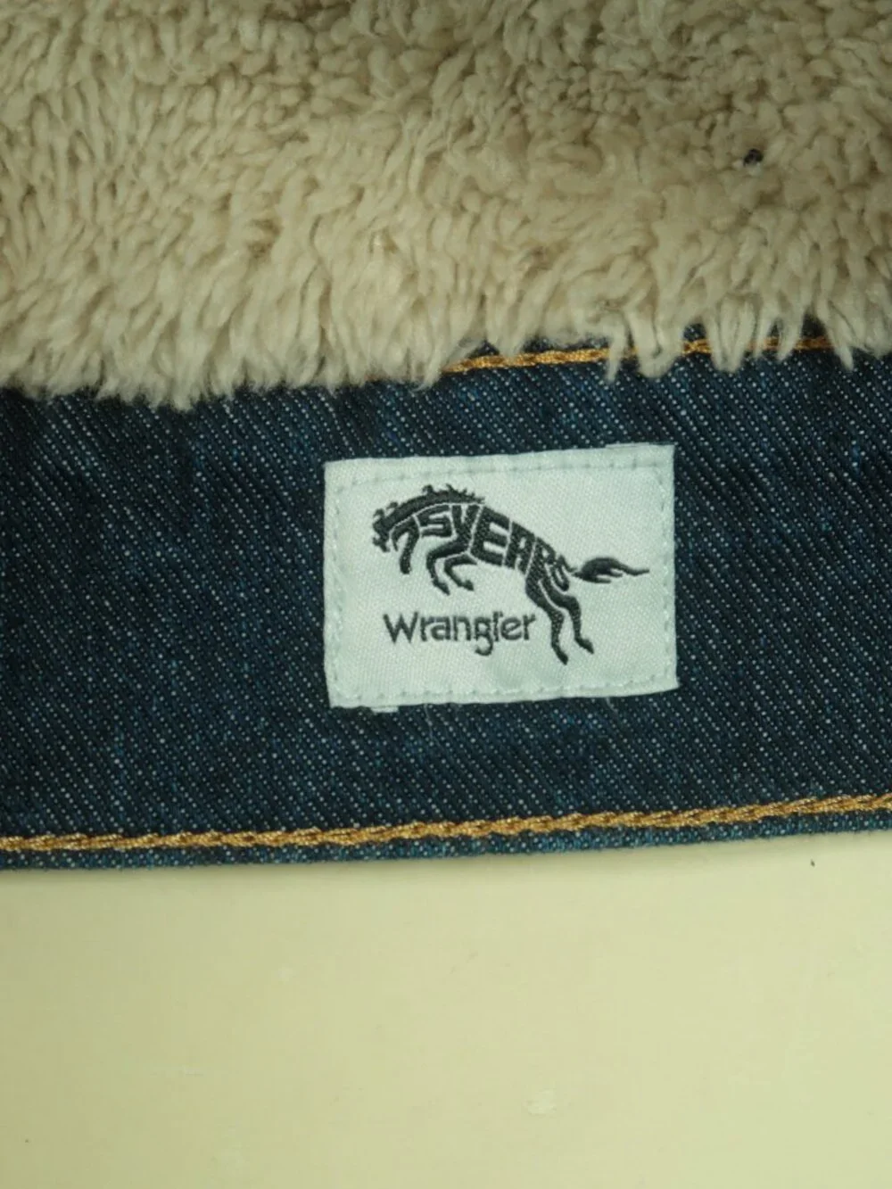Wrangler 75th Anniversary Sherpa Denim Jacket Mens 2XL Vintage Style Retro